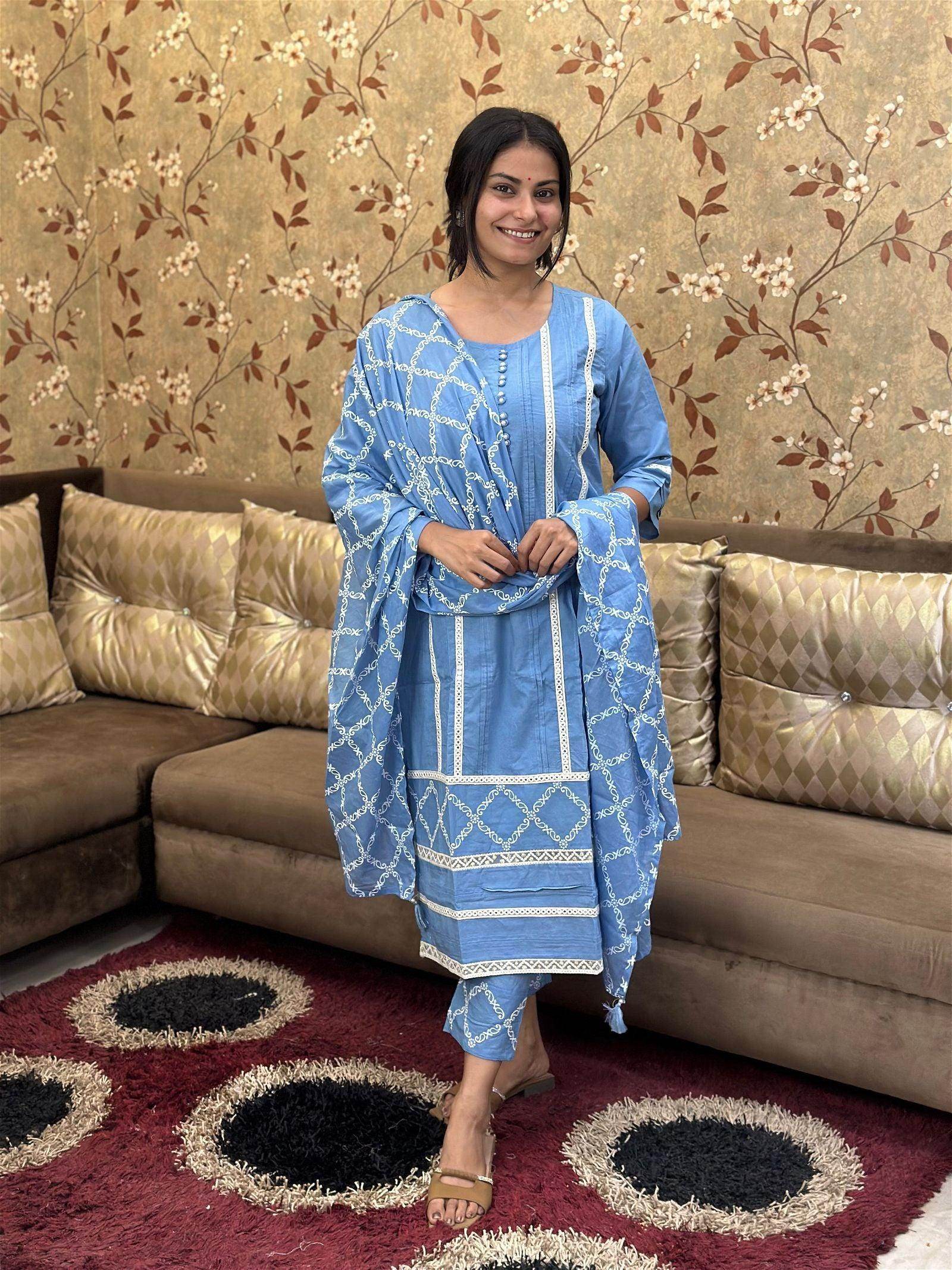 Cotton Suit Set For Women - Vijay Laxmi