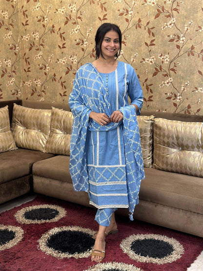 Cotton Suit Set For Women - Vijay Laxmi