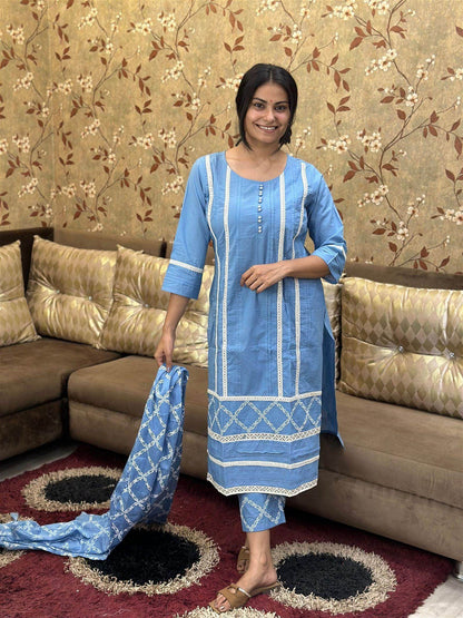 Cotton Suit Set For Women - Vijay Laxmi