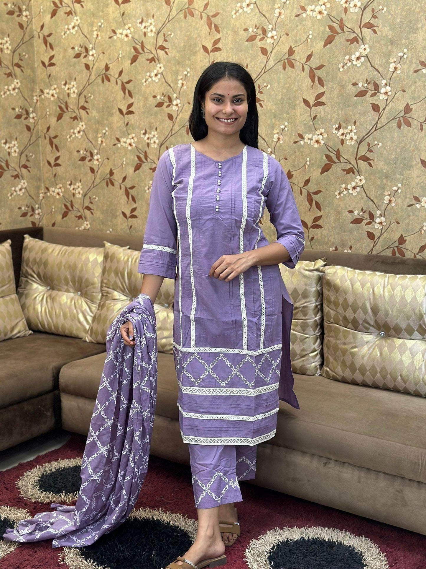 Cotton Suit Set For Women - Vijay Laxmi