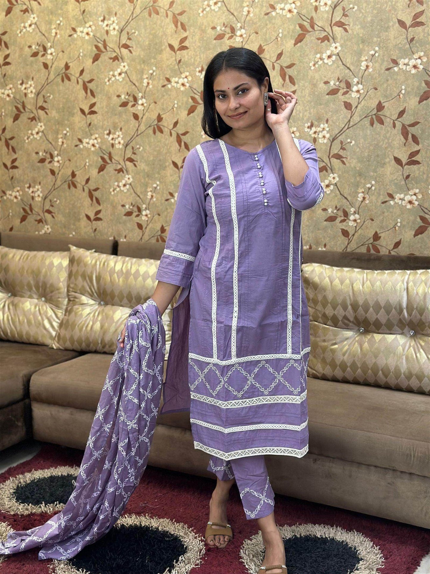 Cotton Suit Set For Women - Vijay Laxmi