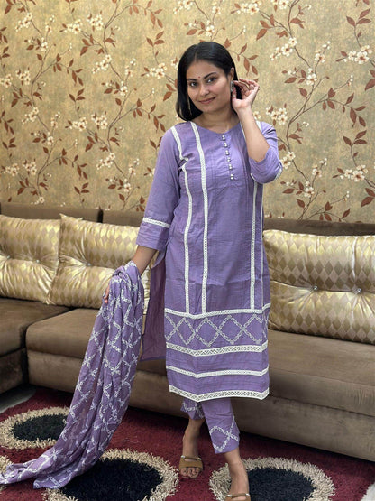 Cotton Suit Set For Women - Vijay Laxmi