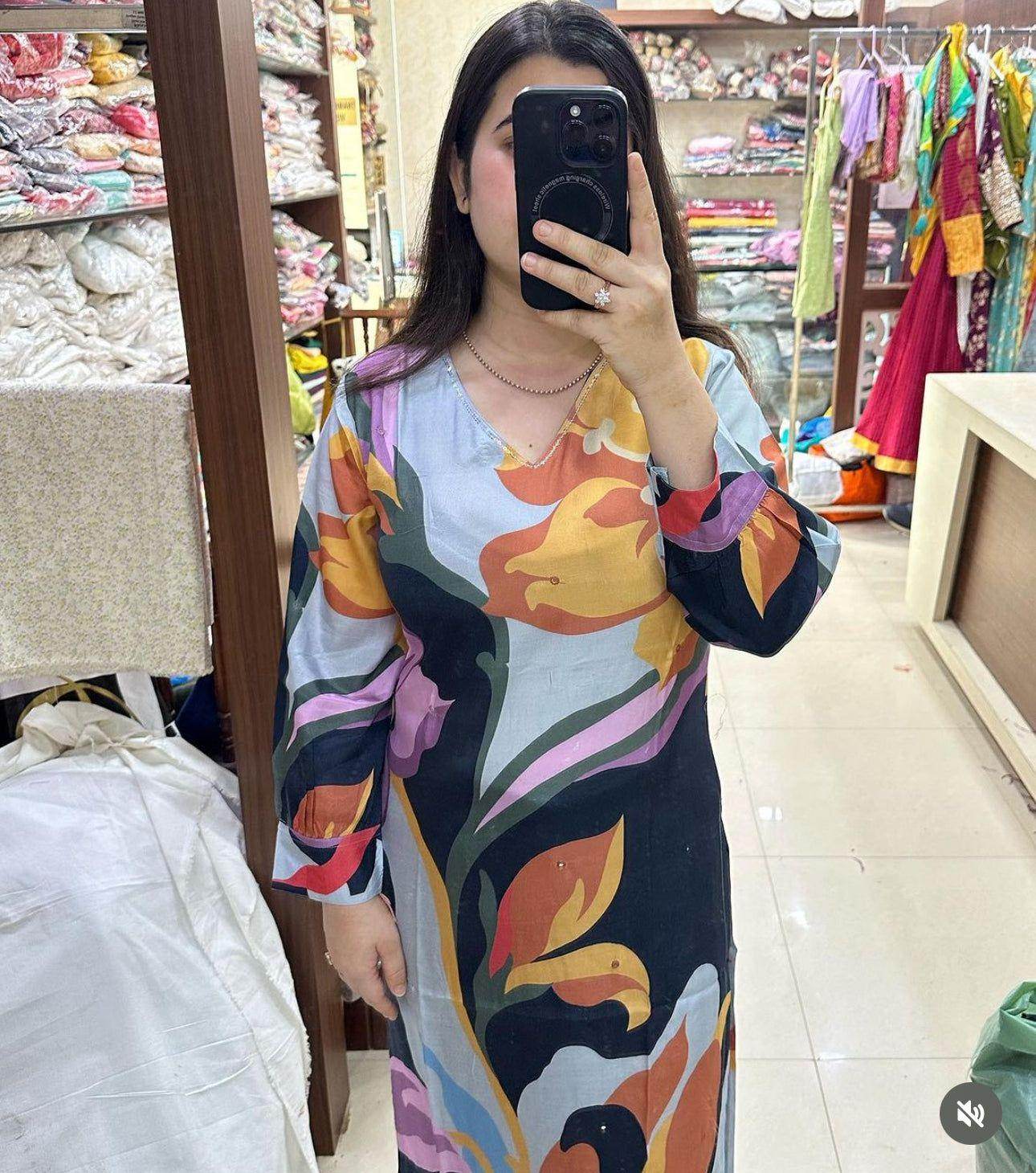 Crepe Silk Kurta Set - Vijay Laxmi