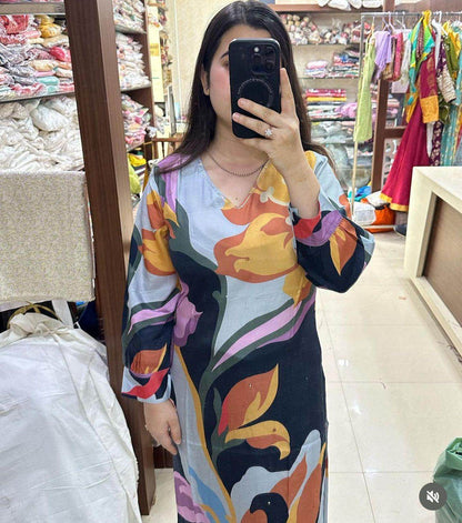 Crepe Silk Kurta Set - Vijay Laxmi