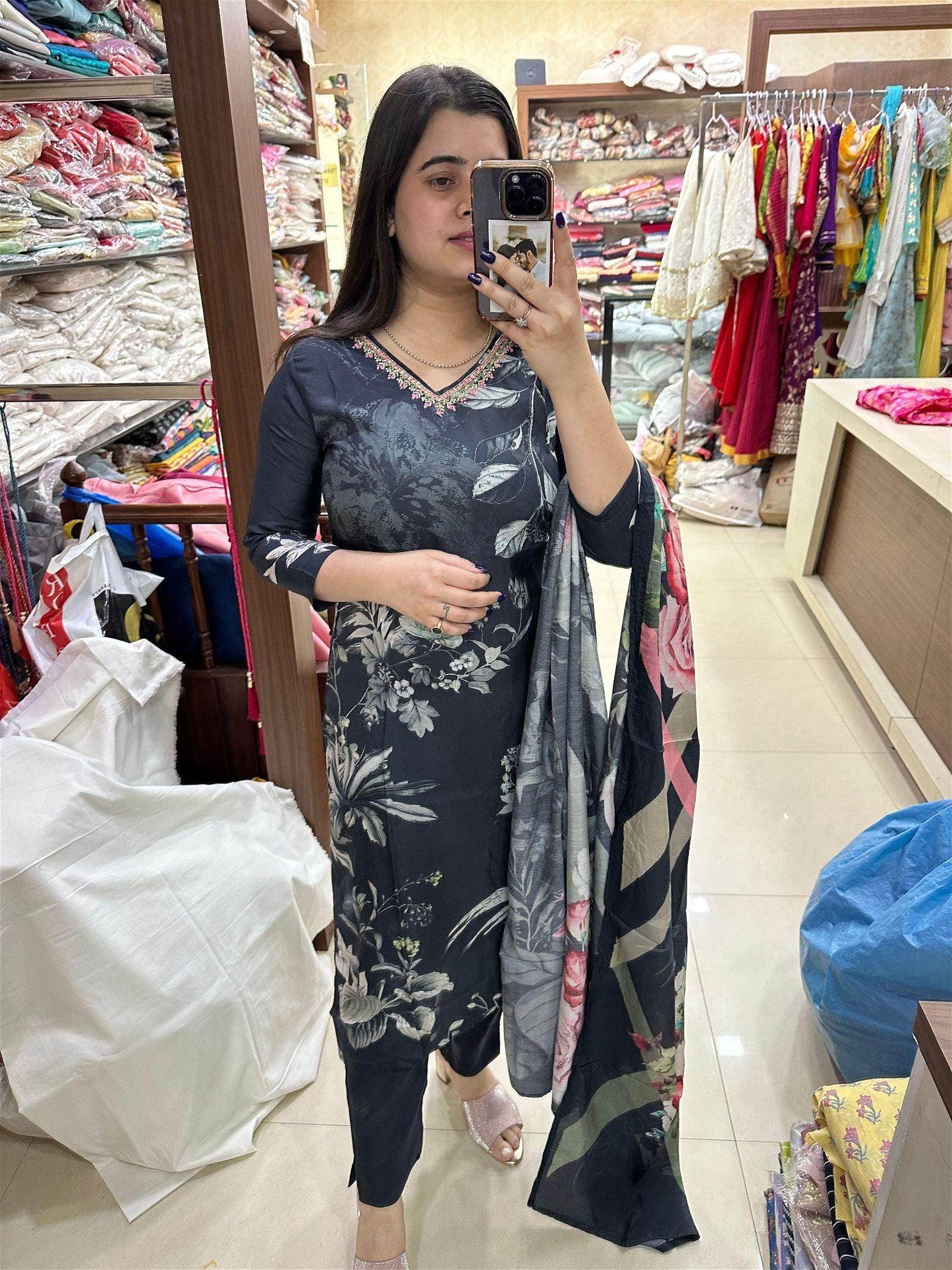 Crepe Silk Suit - Vijay Laxmi