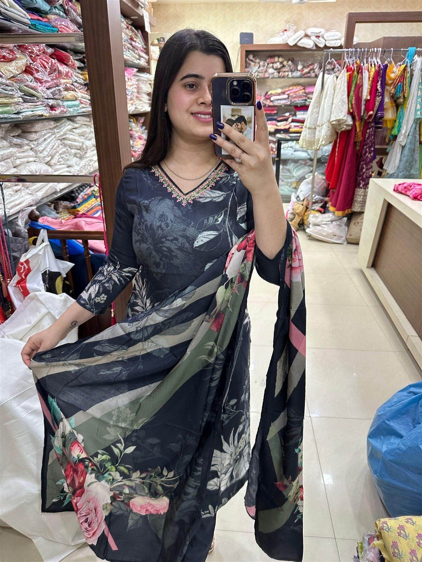 Crepe Silk Suit - Vijay Laxmi