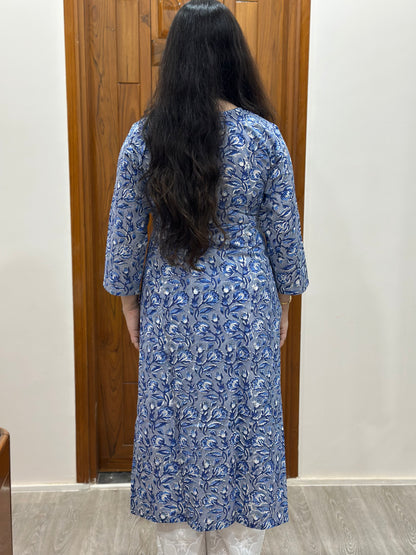 Gulmohar Handblock print cotton kurta