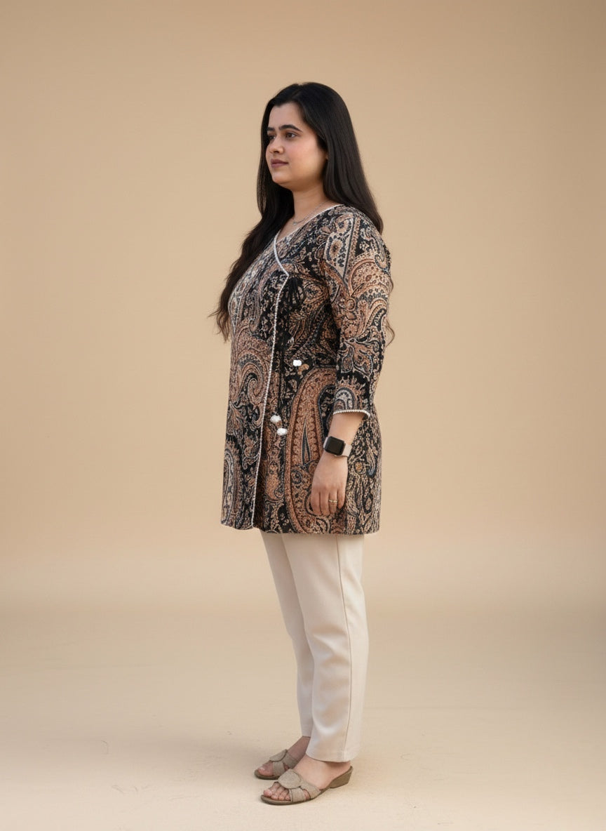 Short Cotton tunics for women Black