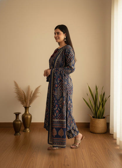 Premium Cotton kurta Set with pants and dupatta