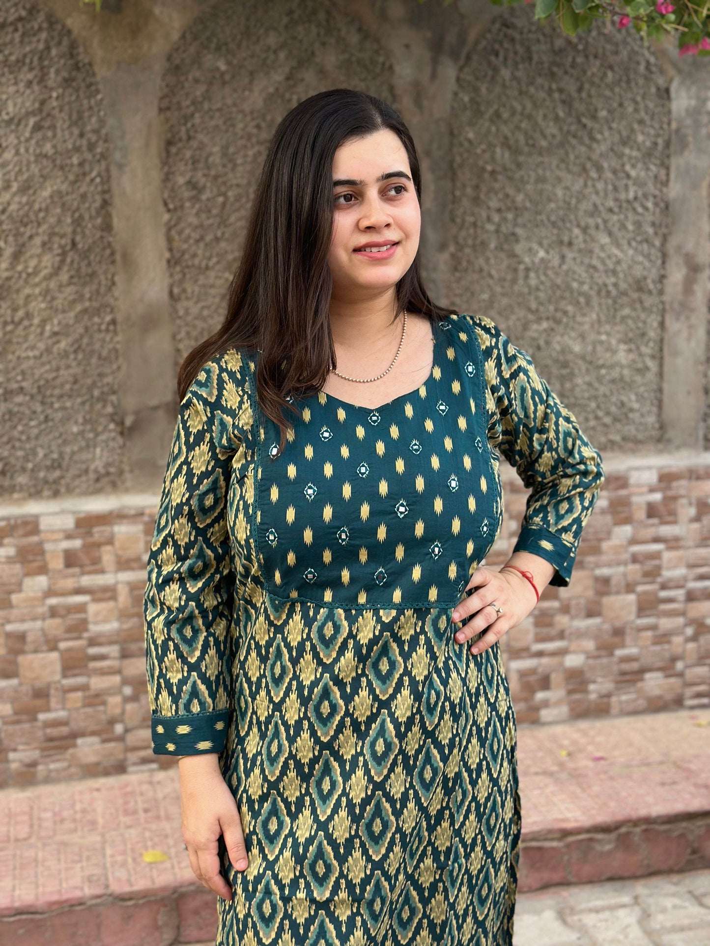 Airy Cotton Kurti Ikkat - Vijay Laxmi