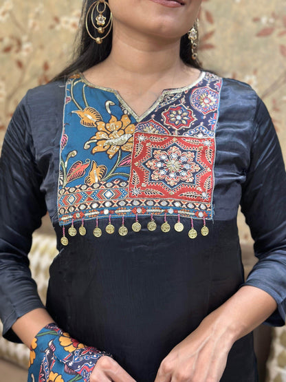 Phulkari Silk suit - Vijay Laxmi