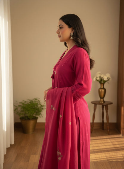 Premium Cotton kurta set for women with dupatta