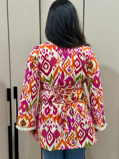 Jasmine short kurti ikkat