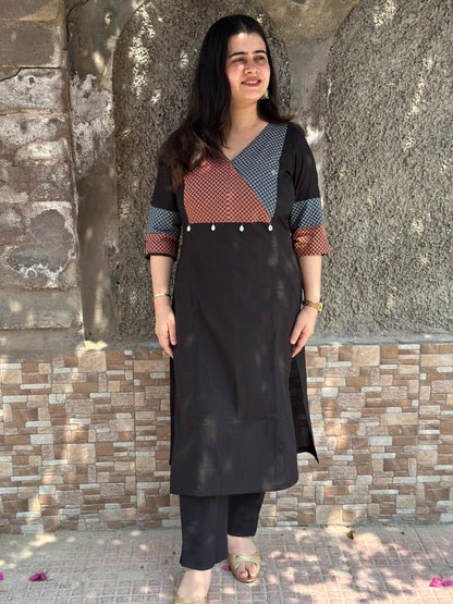 COMFORTABLE BLACK COTTON KURTI- PERFECT FOR DAILY WEAR