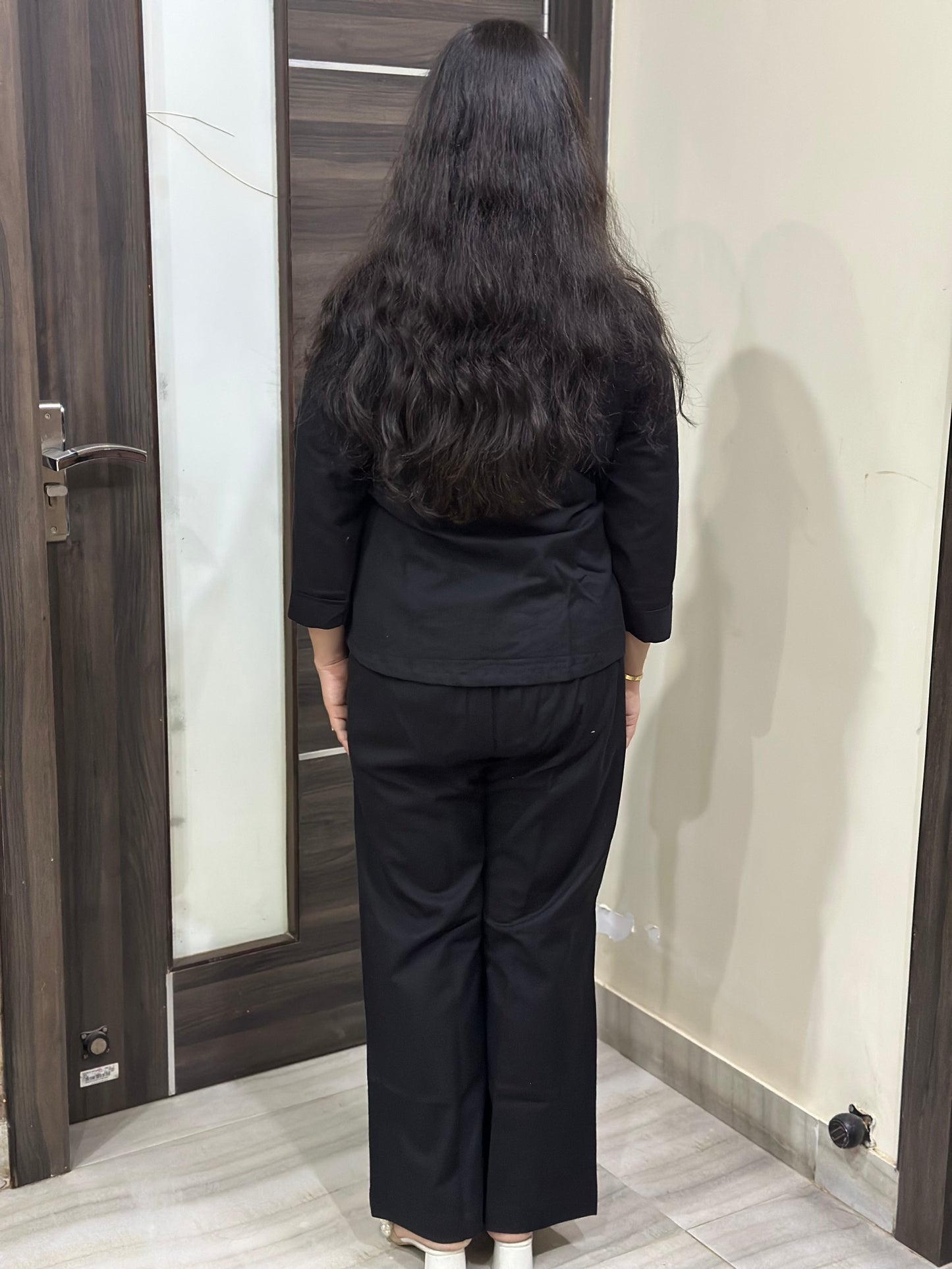 Ruhani Cotton cord set for women black