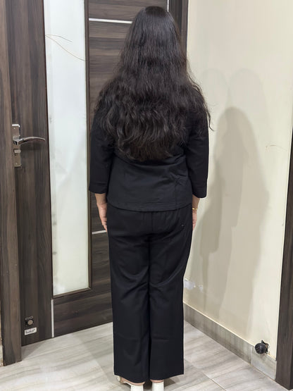 Ruhani Cotton cord set for women black