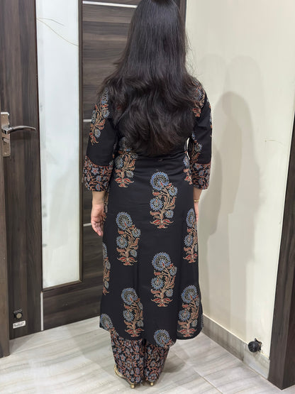 Ruhani Cotton kurta set for women black