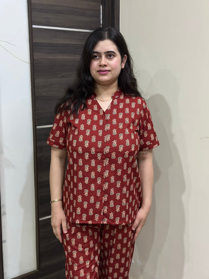 Noor Premium cotton night wear cord set