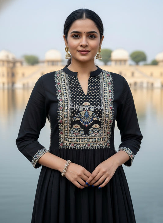 Naira cut Kurti D4 Black