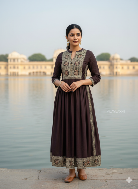 Naira cut Kurti D5 Brown