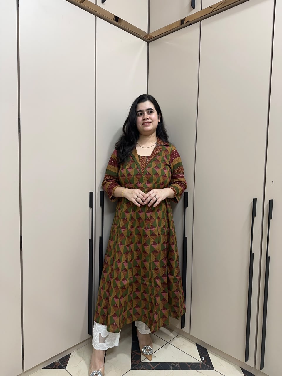 Sunehri pure cotton kurti for women copper