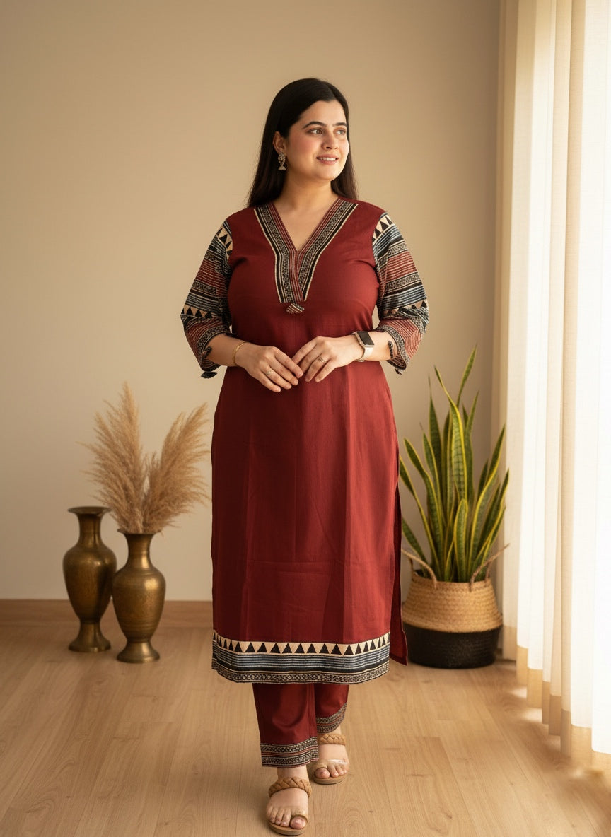 Airy Cotton suit set with pants