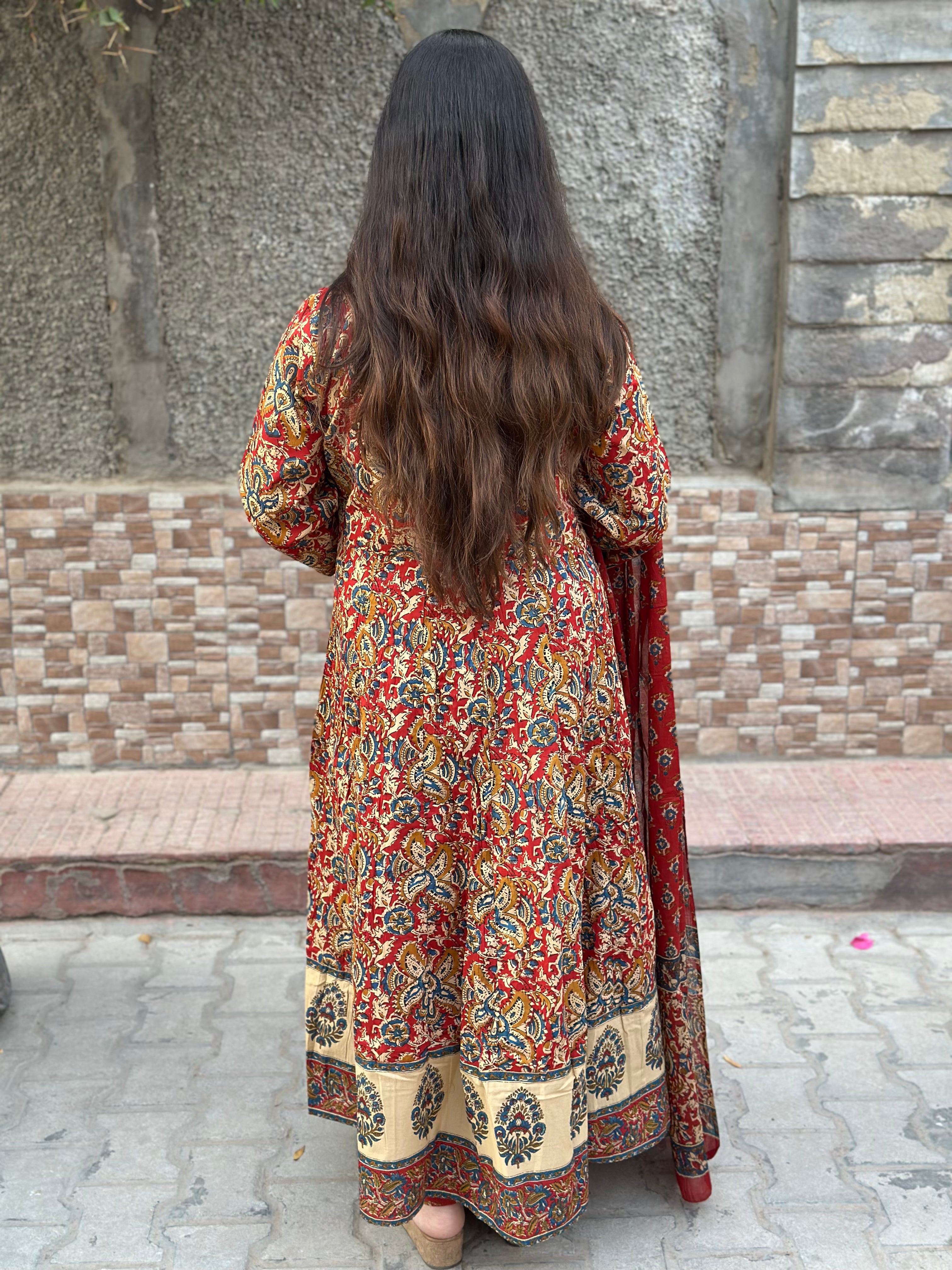Kalamkari Cotton kurta set for women with dupatta