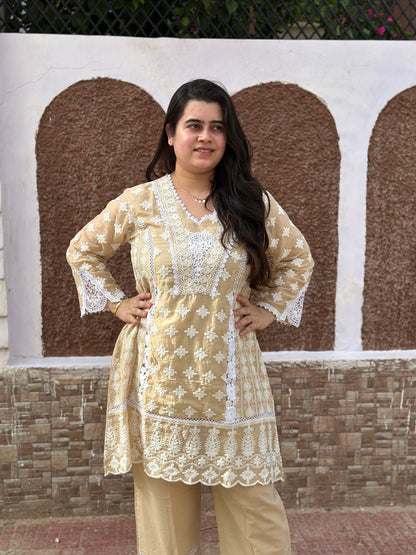 Gulmohar Chikankari Cotton Cord Set for women