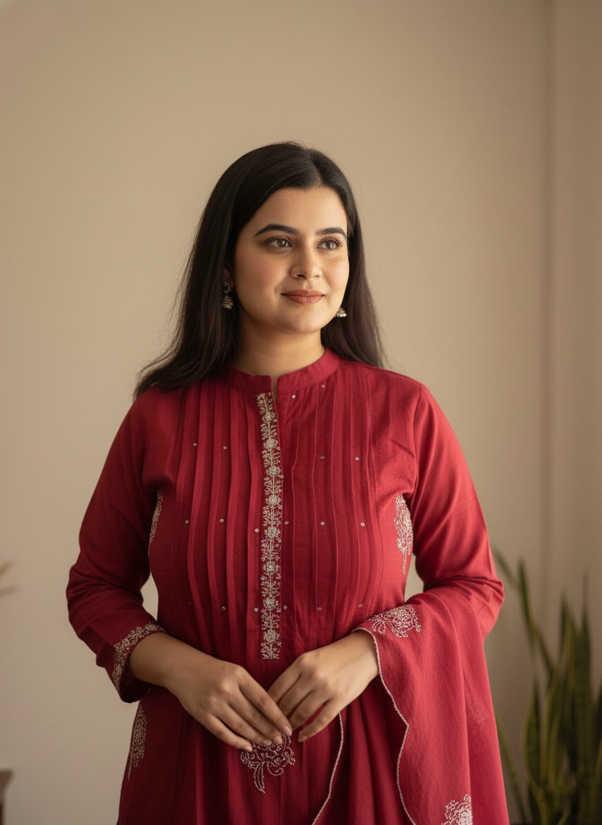 Premium Cotton kurta set for women with dupatta