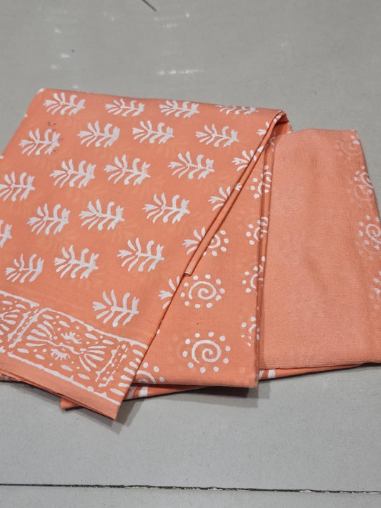 Breathable Cotton Printed Unstitched Suit