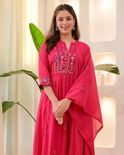 Amayra Cotton Threadwork Pant Dupatta Set – Thread & Lacework