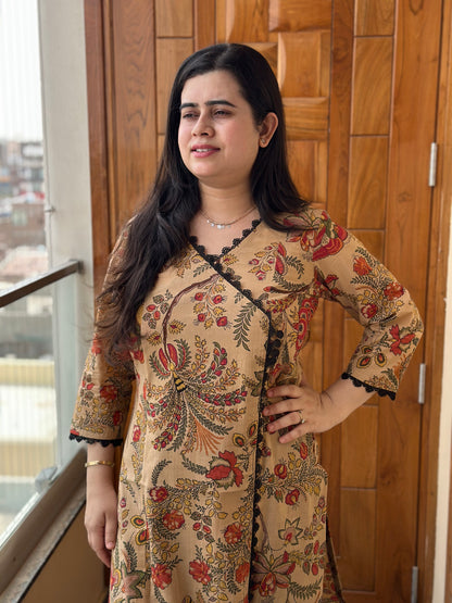 Gulmohar Cotton kurti for women angrakha