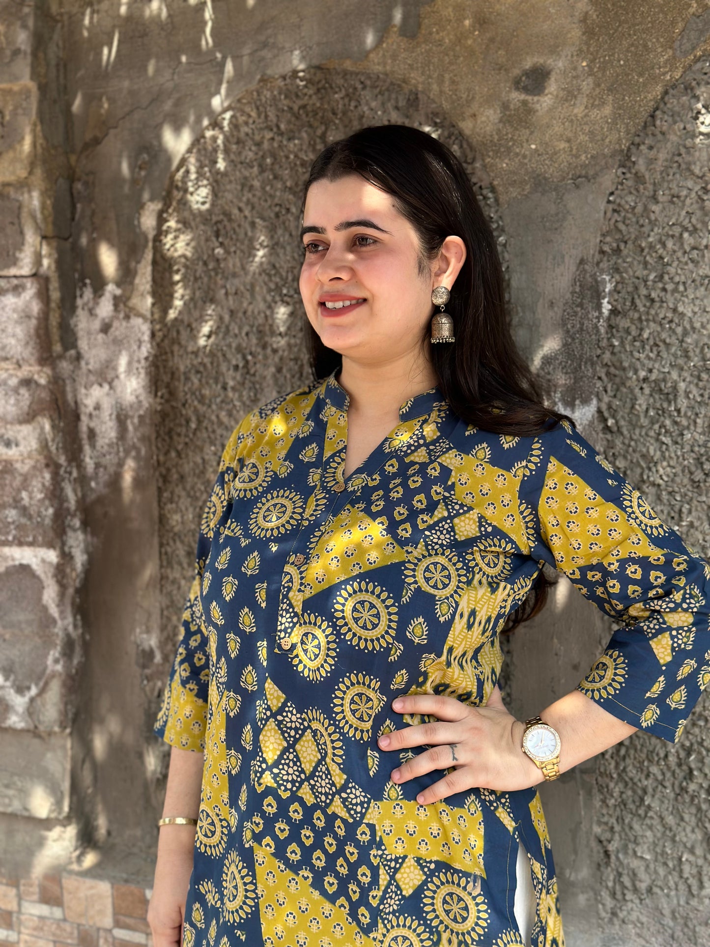 Kalamkari Charm- Handcrafted Heritage Cotton Kurti