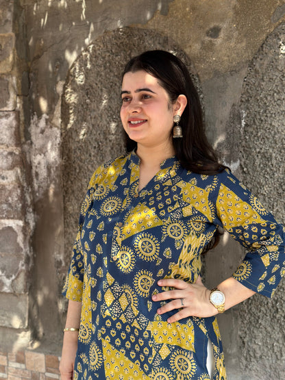 Kalamkari Charm- Handcrafted Heritage Cotton Kurti