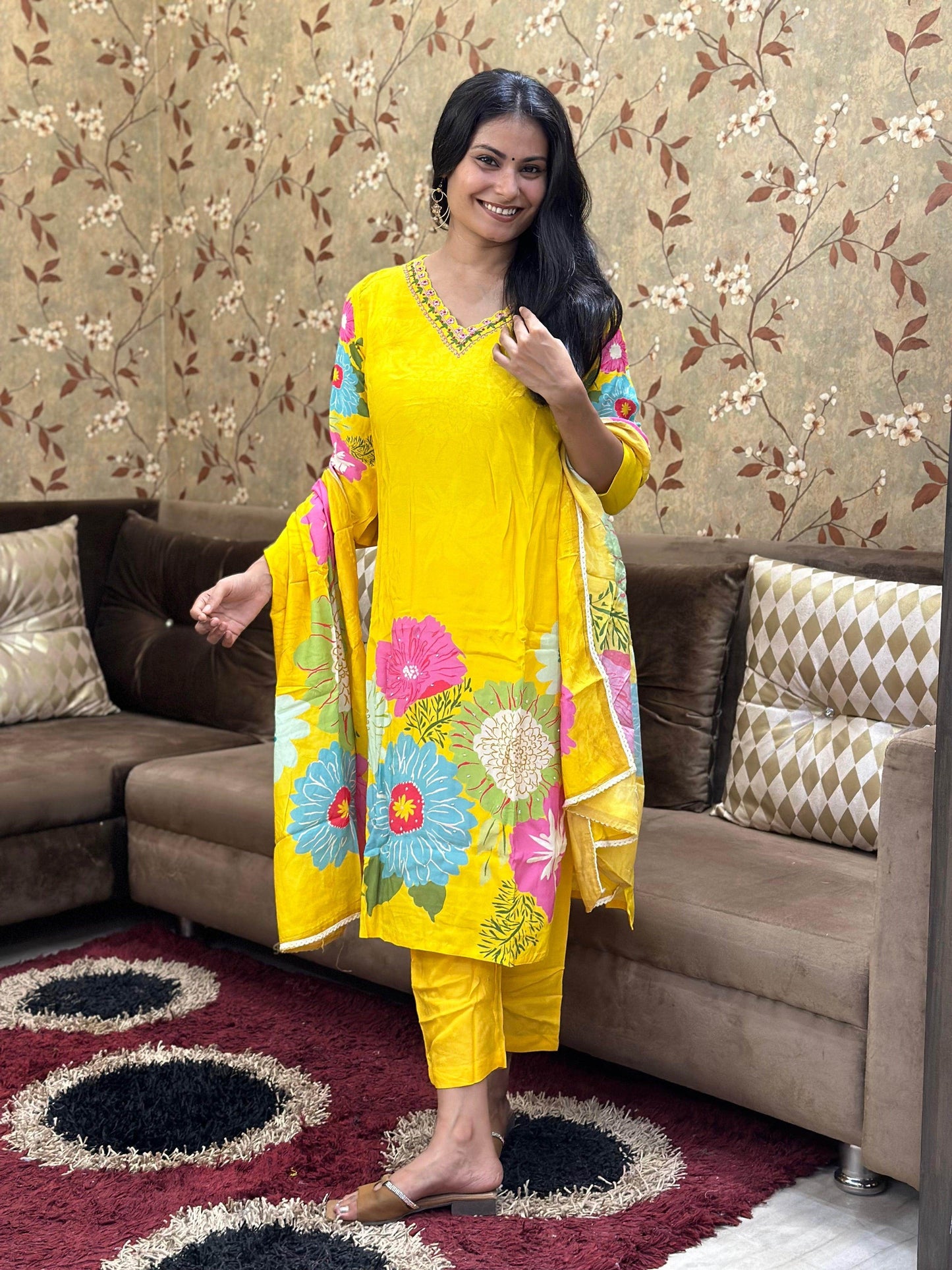 Modal Silk Suit Set - Vijay Laxmi