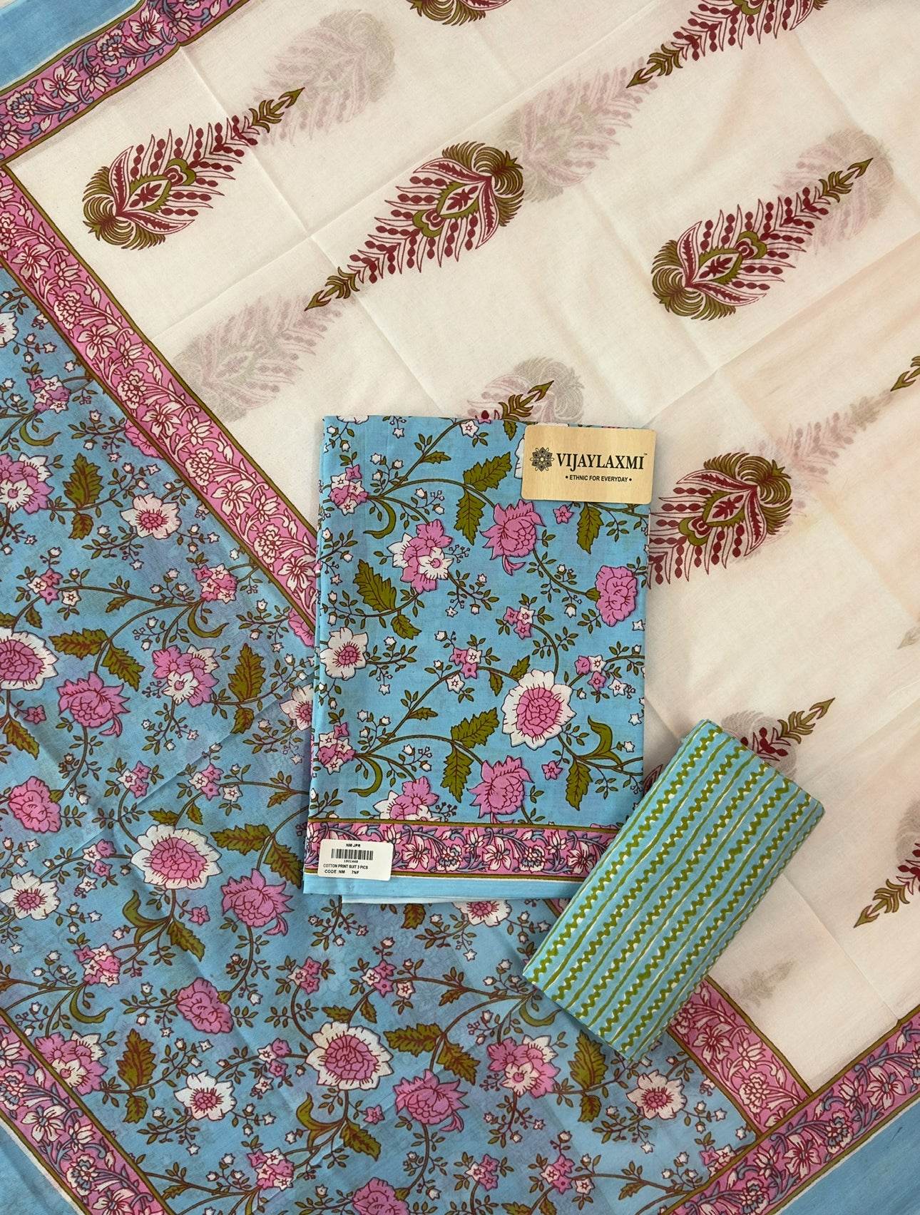 Cotton Suit Material with Cotton Dupatta - Vijay Laxmi