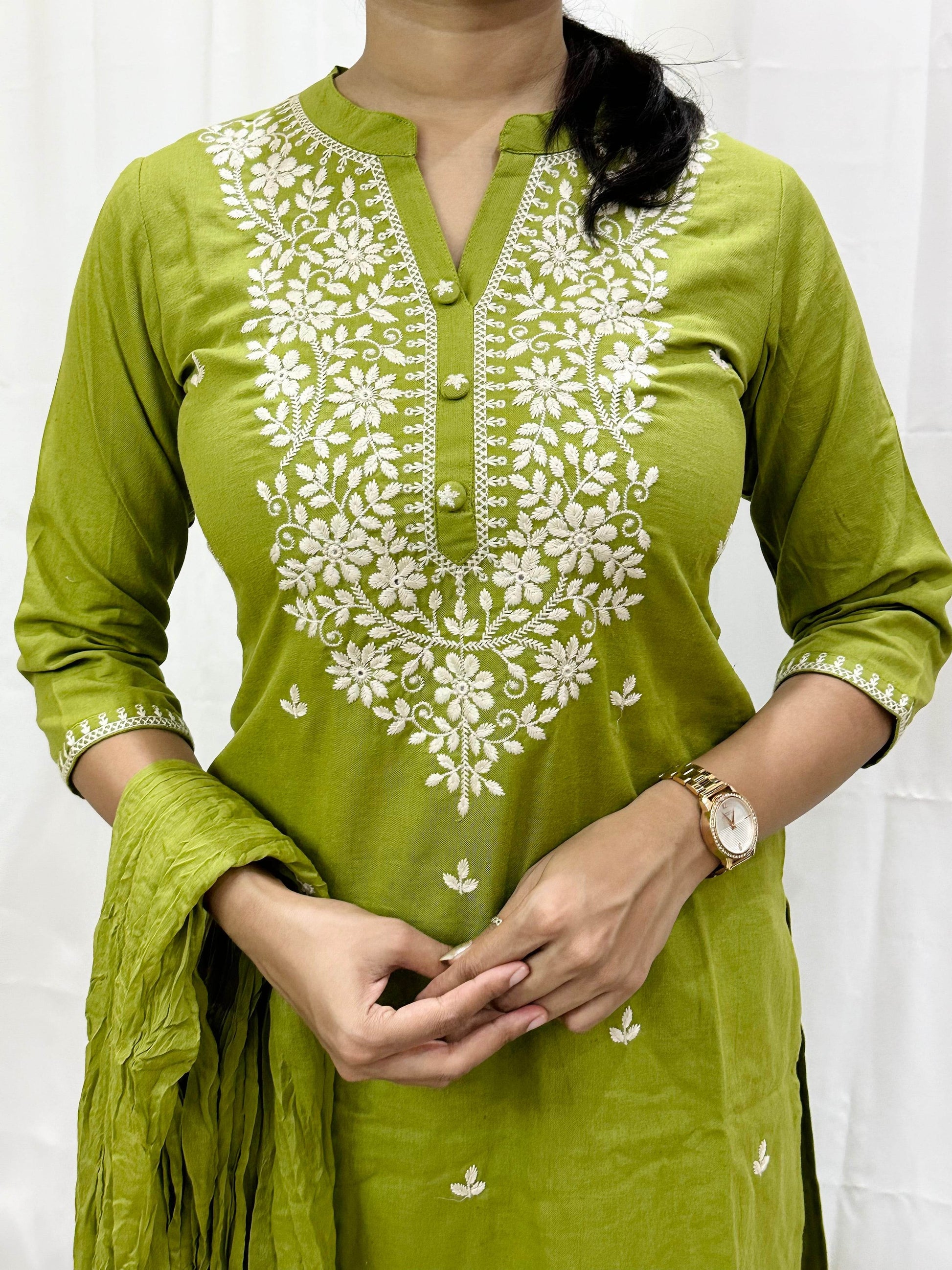 Premium Cotton Suit For Women GRN - Vijay Laxmi