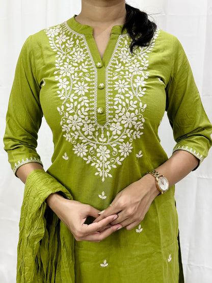 Premium Cotton Suit For Women GRN - Vijay Laxmi