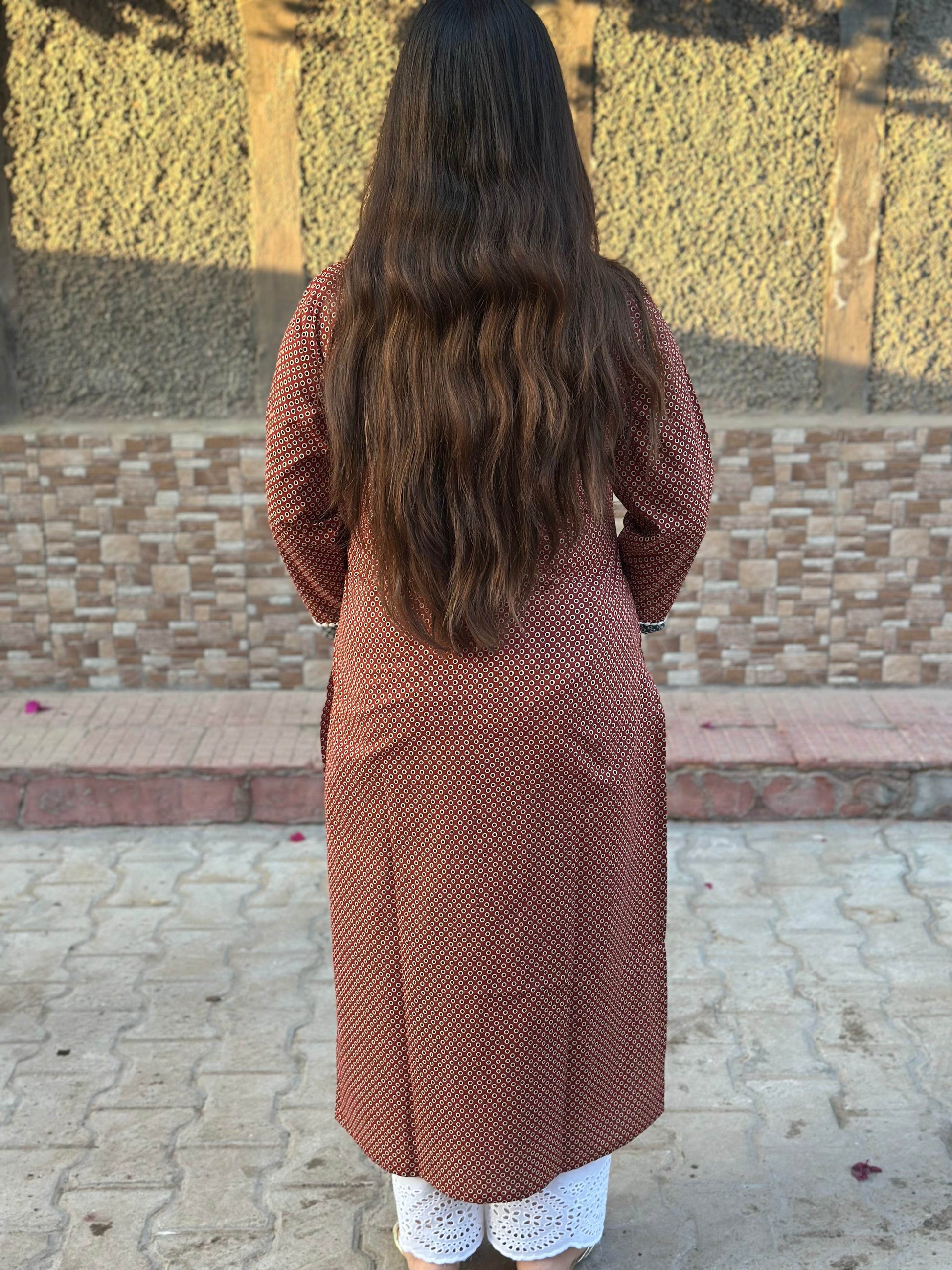 Airy Cotton Kurti for women ajrakh - Vijay Laxmi