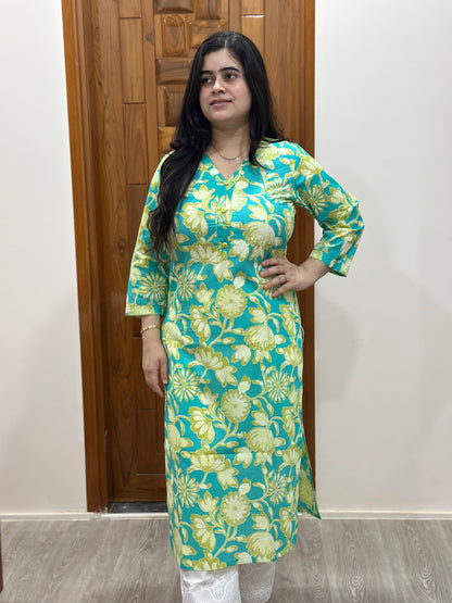 Gulmohar Cotton kurti for women floral