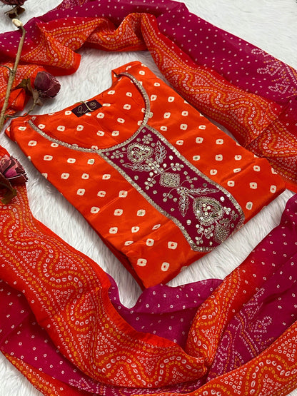 Soft Crepe Silk Suit For Women Org - Vijay Laxmi