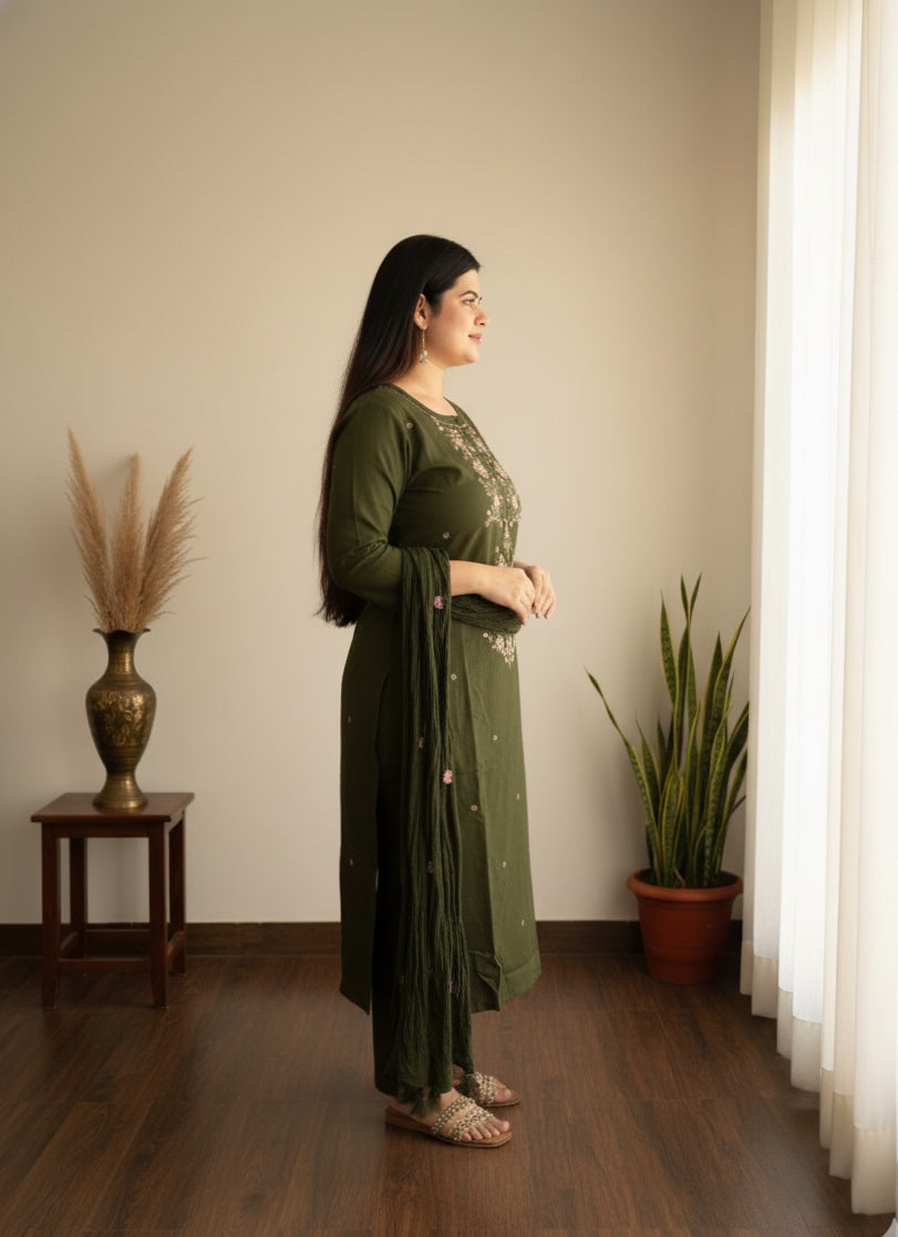 Cotton kurta set for women with dupatta