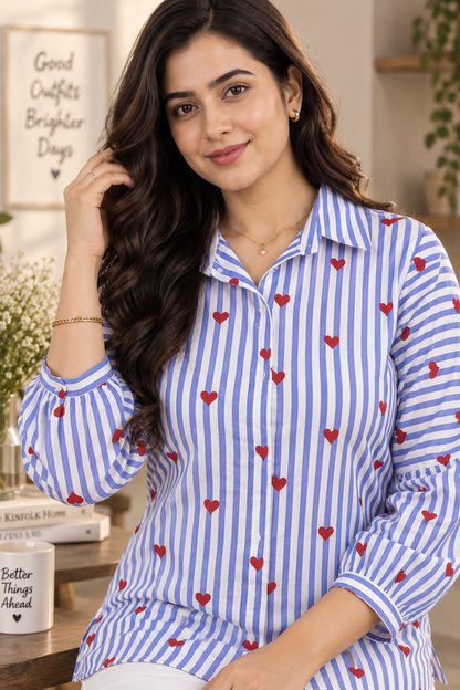 Pure cotton strips shirt