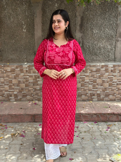 Airy Cotton Kurti kalamkari