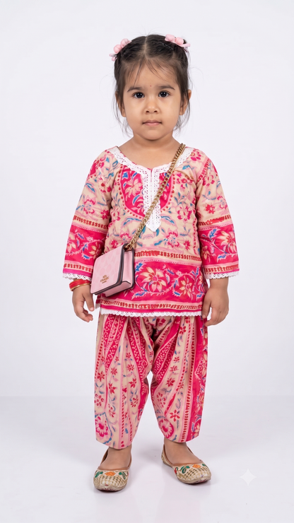 Gulzar farshi salwar suit pink kids wear