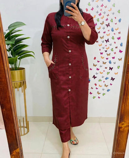 Amayra Cotton Flex Red kurta Set