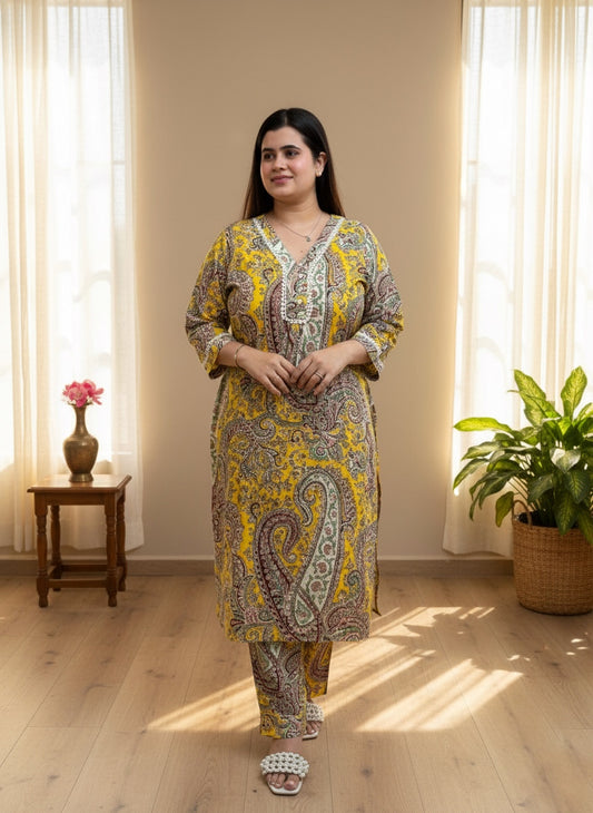 Cotton kalamkari kurta set for women