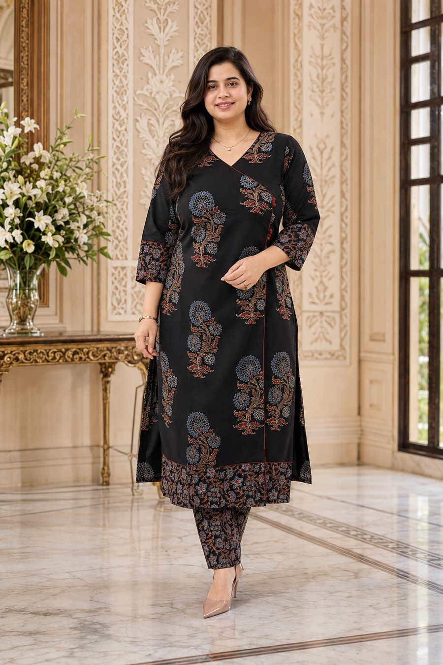 Ruhani Cotton kurta set for women black