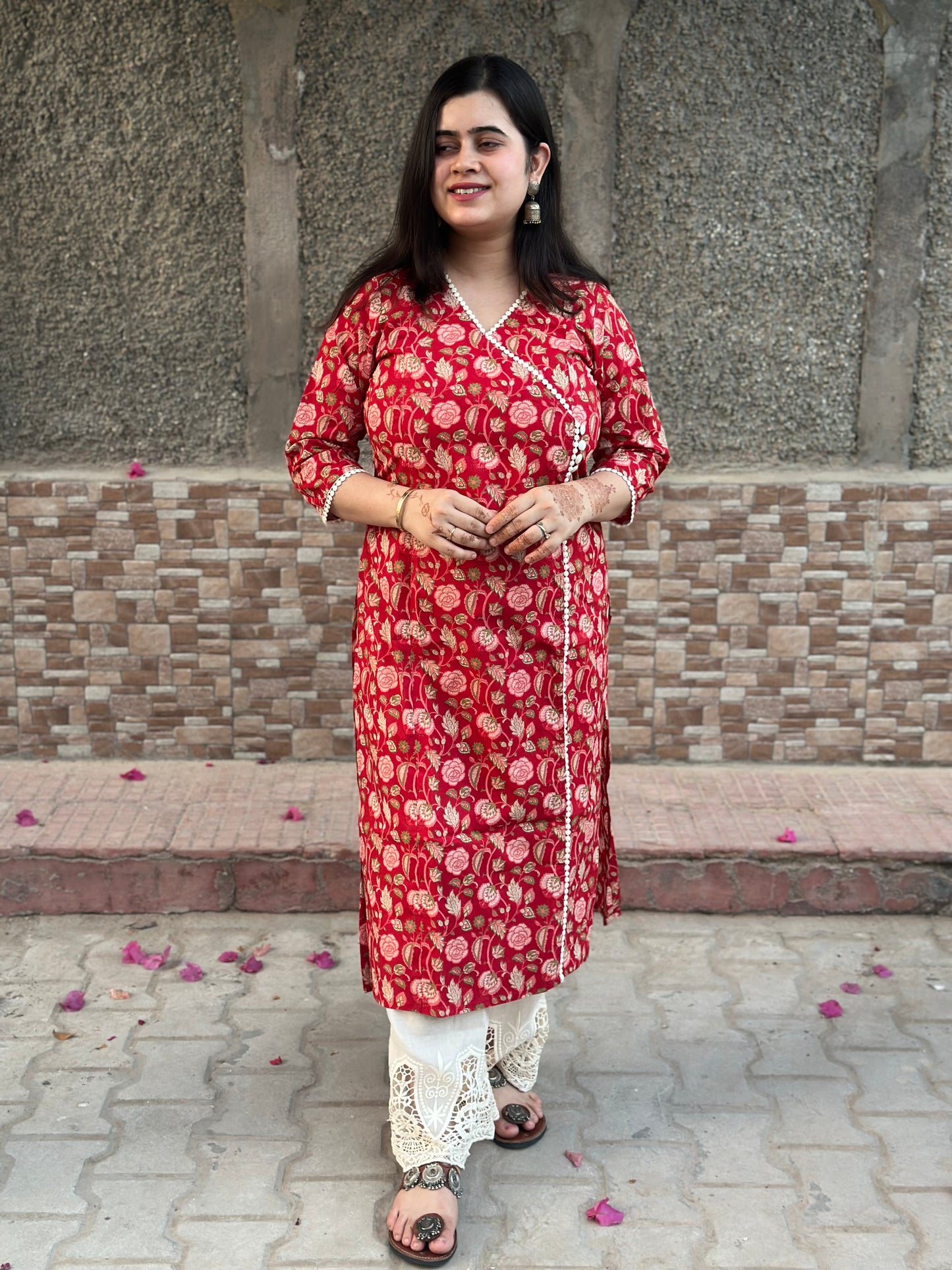 Airy Cotton Long Kurti floral