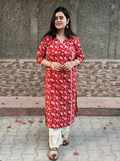 Airy Cotton Long Kurti floral